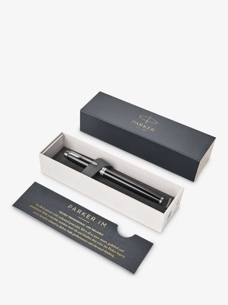 PARKER rollerball pen black chrome trim, imported from the UK