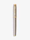 PARKER IM Premium Chiselled Rollerball Pen, grey gold-effect trim, imported from the UK