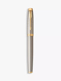 PARKER IM Premium Chiselled Rollerball Pen, grey gold-effect trim, imported from the UK