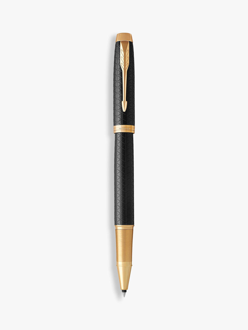 Parker IM Premium Chiselled Rollerball Pen in Black, imported from the UK