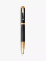 John Lewis Black Anodised Aluminium Chiselled Rollerball Pen with Gold Trim- Buy online at McGrocer