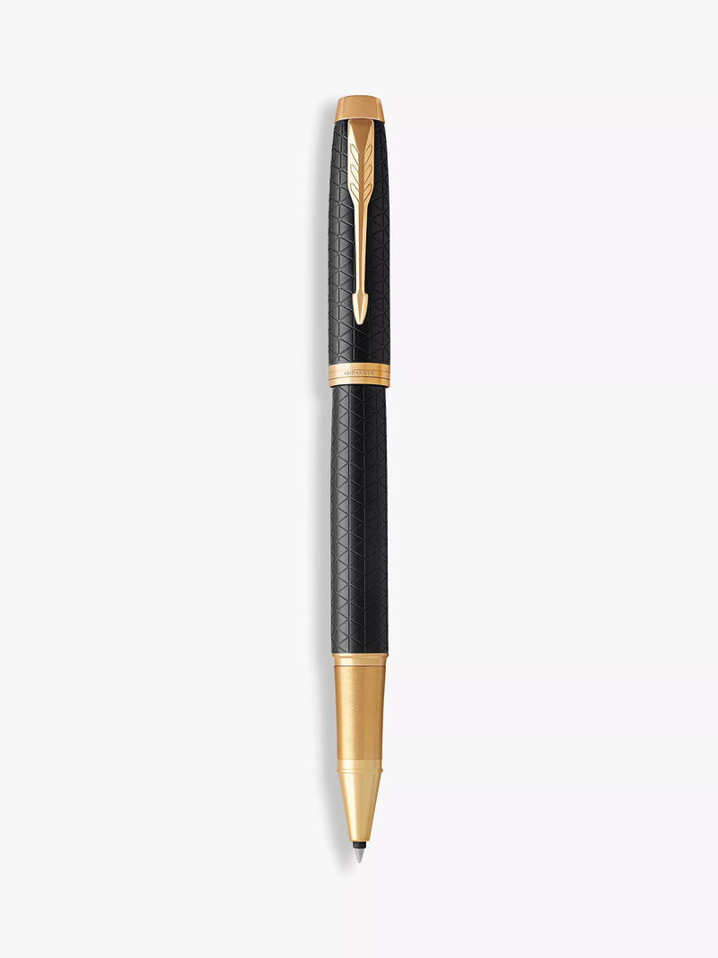 Parker IM Premium Chiselled Rollerball Pen in Black, imported from the UK