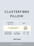 John Lewis standard firm pillow with synthetic clusterfibre filling, UK version