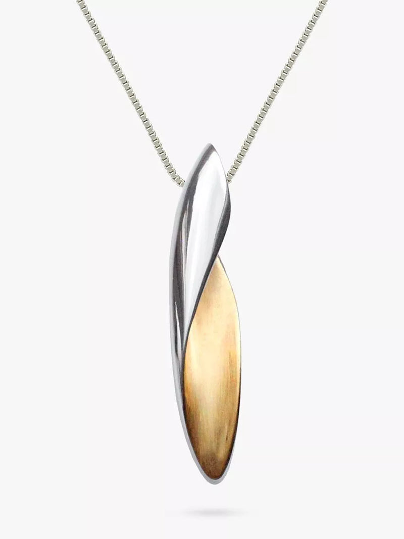 Nina B silver and gold pendant necklace, 50cm - British product