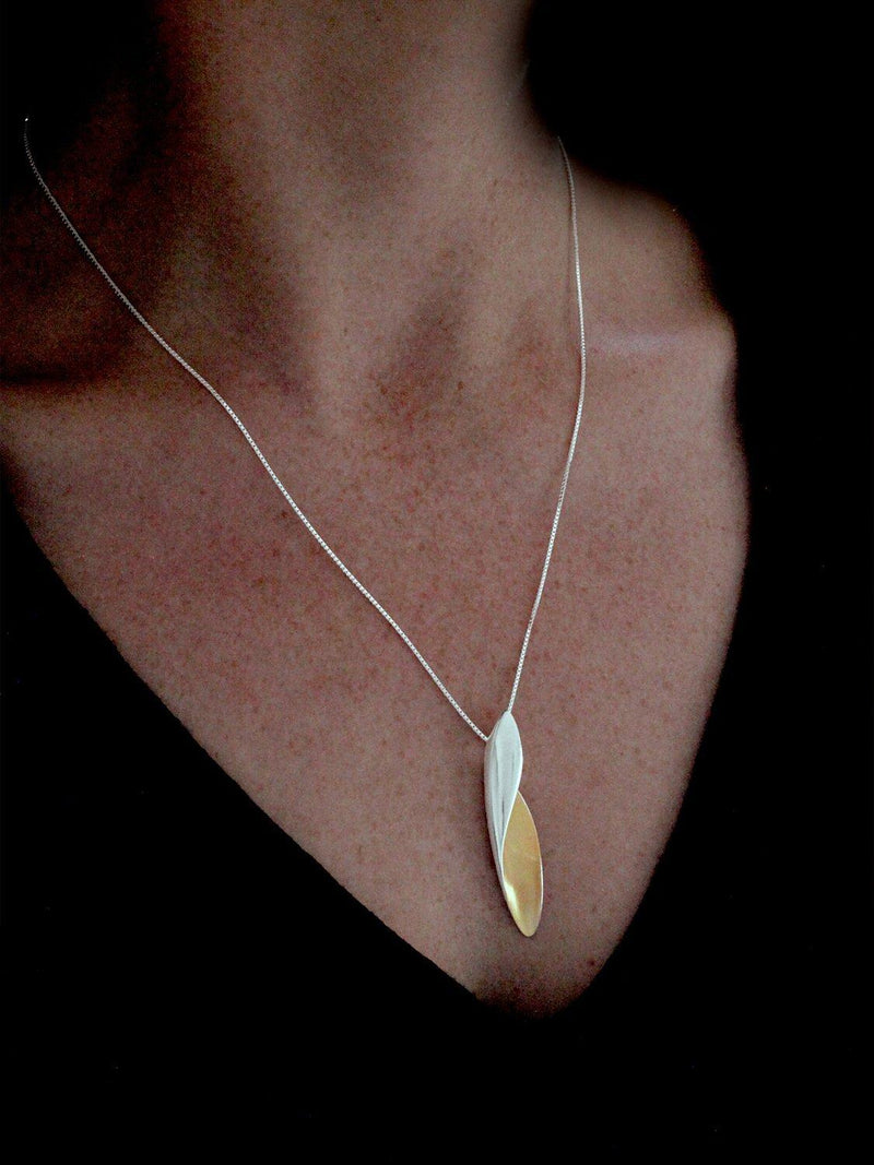 Nina B silver and gold pendant necklace, 50cm - British product