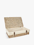 John Lewis underbed storage basket natural willow with leather straps - British product