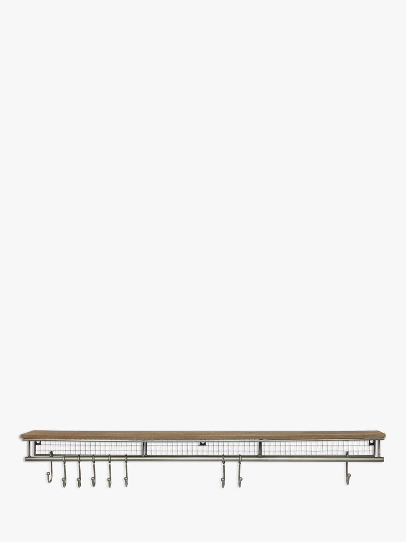 John Lewis Restoration Shelf Grey Smoke with 9 hooks - British product