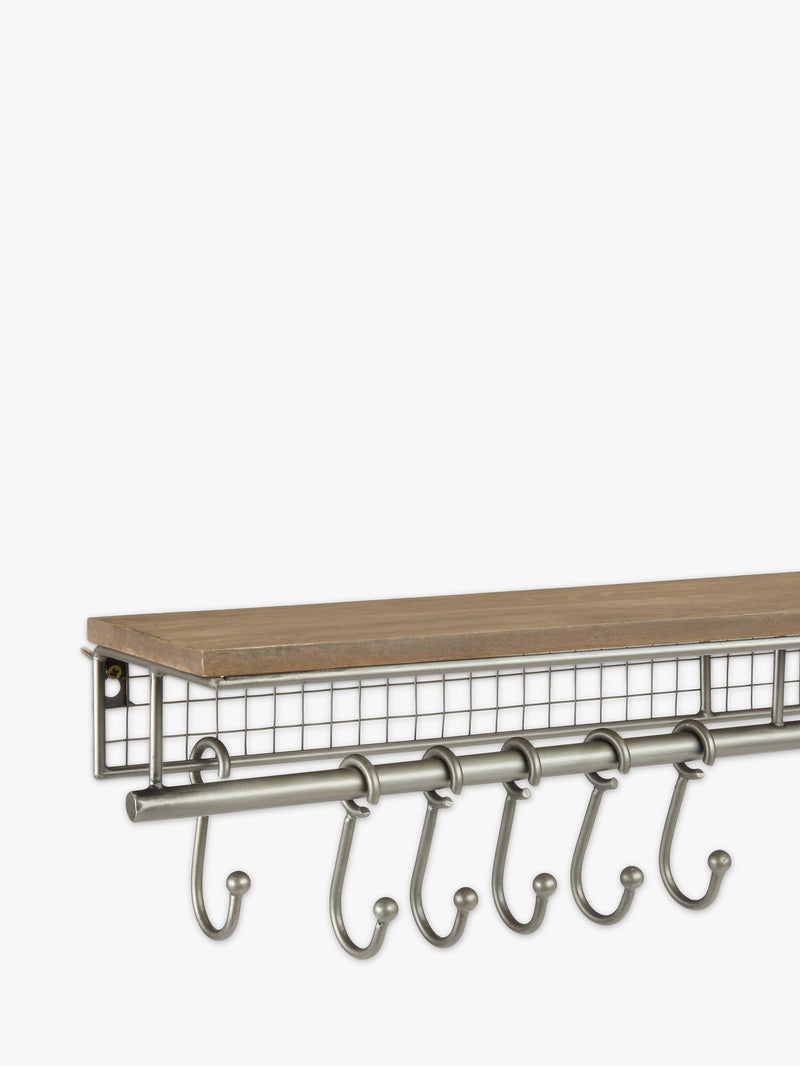 John Lewis Restoration Shelf Grey Smoke with 9 hooks - British product
