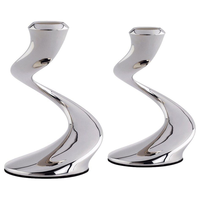 Robert Welch Windrush stainless steel candlestick, pack of 2, imported from the UK