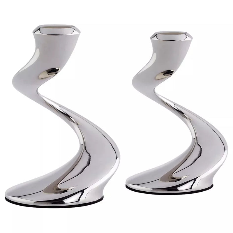 Robert Welch Windrush stainless steel candlestick, pack of 2, imported from the UK