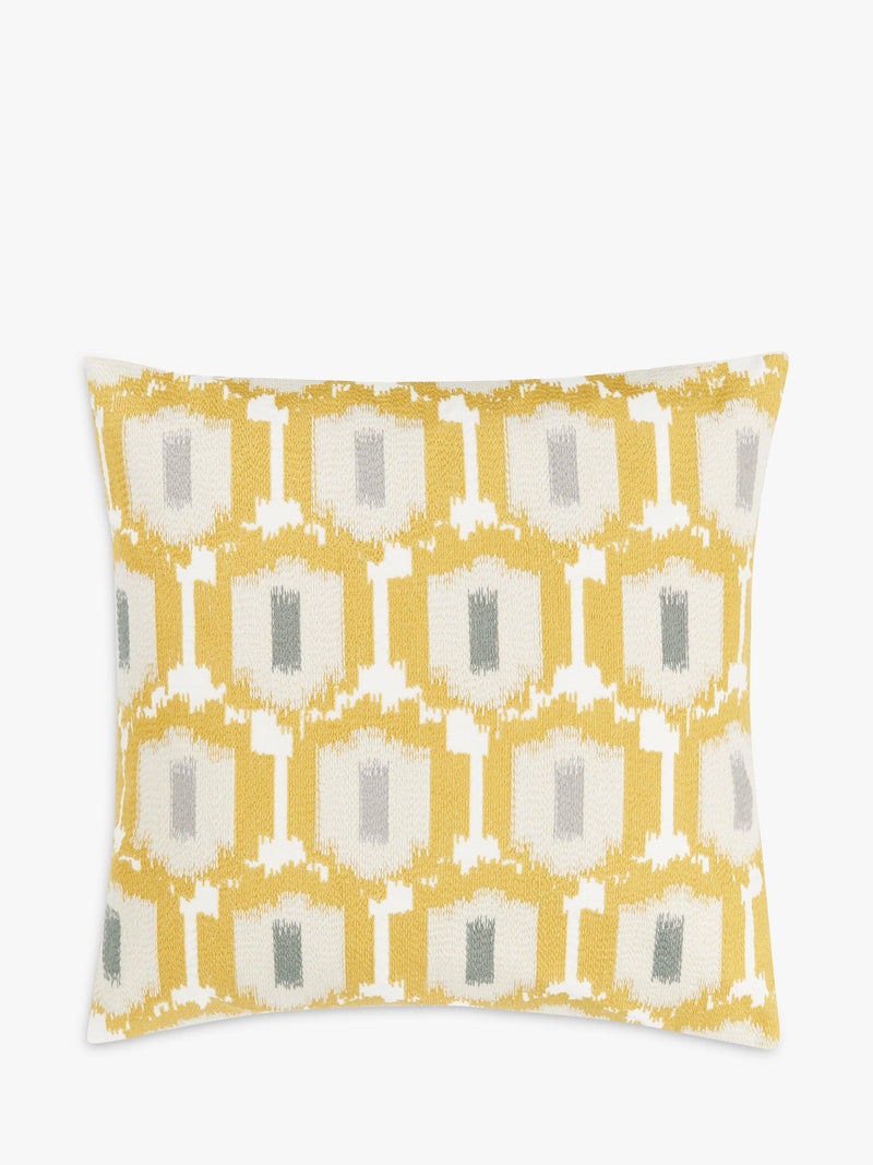 John Lewis Agra cushion with embroidered geometric design on cotton cover, UK version