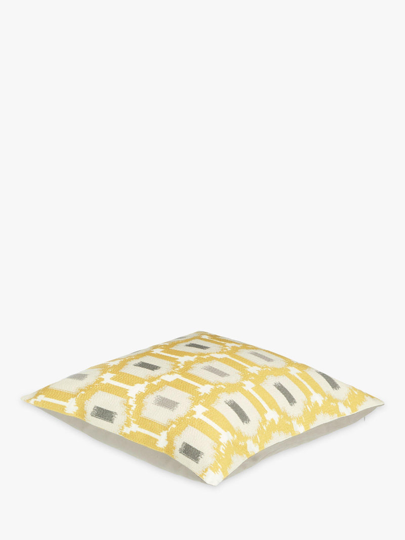John Lewis Agra cushion with embroidered geometric design on cotton cover, UK version