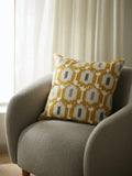 John Lewis Agra cushion with embroidered geometric design on cotton cover, UK version