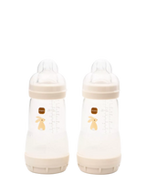 John Lewis MAM Easy Start Anti-Colic Self-Sterilising Baby Bottle, Pack of 2, 260ml, Grey- Buy online at McGrocer