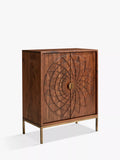 John Lewis Array wood storage cabinet, carved mandala pattern - British product