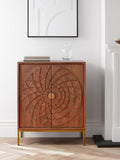 John Lewis Array wood storage cabinet, carved mandala pattern - British product