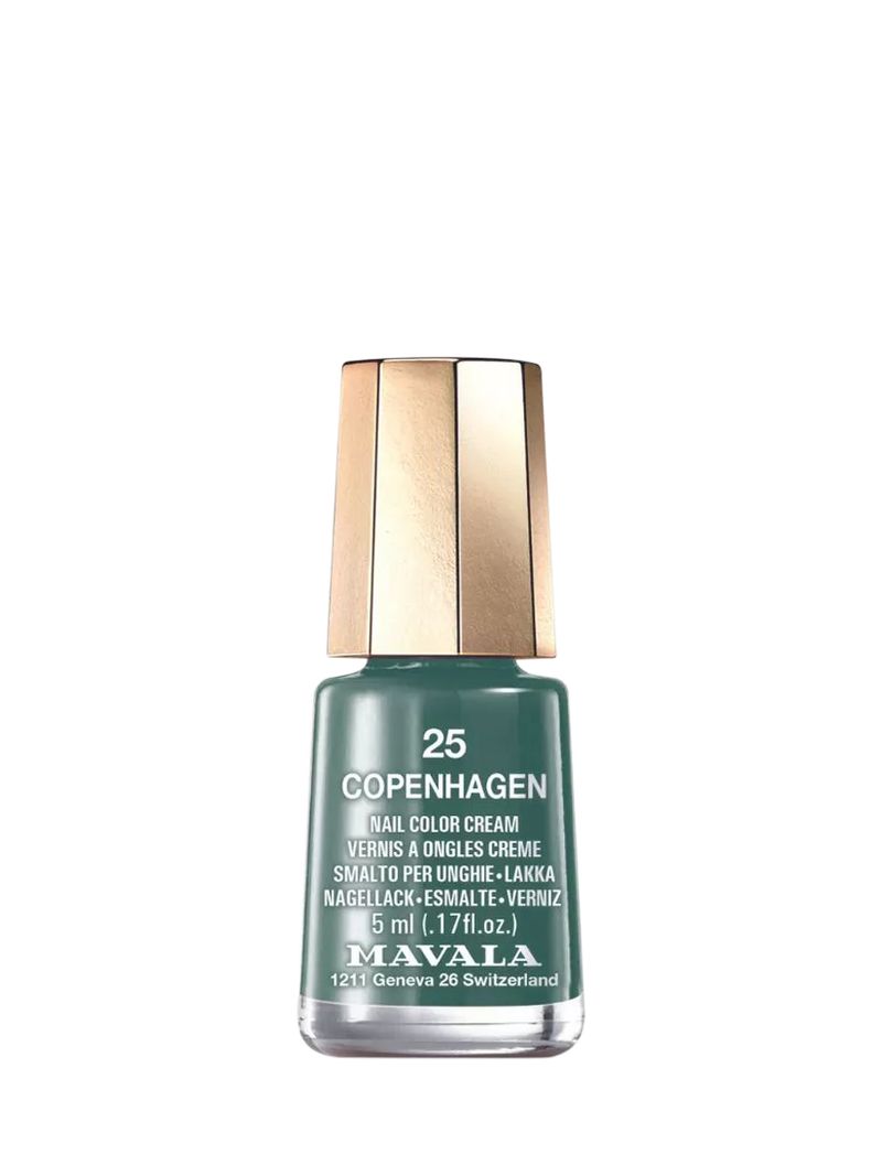 Mavala nail colour collection with autumnal and shimmer shades in small bottles, imported from the UK