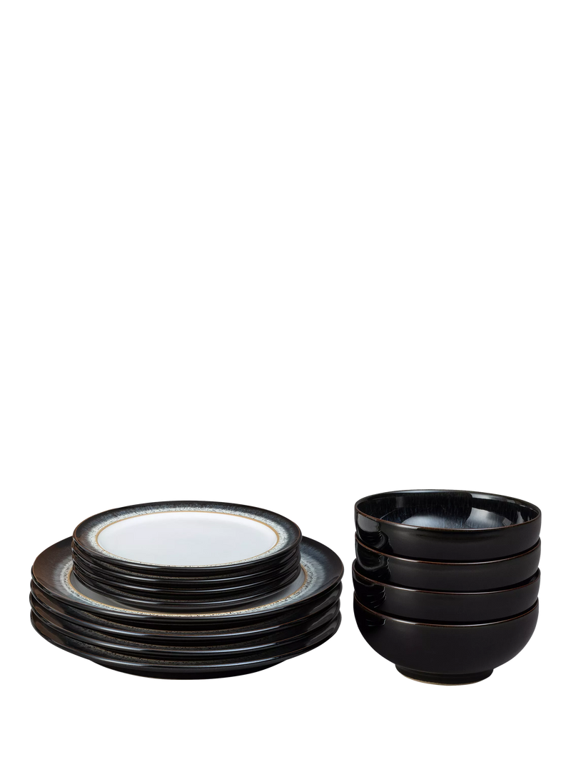 Denby Halo stoneware dinnerware set 12-piece, imported from the UK