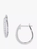 E.W Adams 18ct white gold diamond hoop earrings - British product