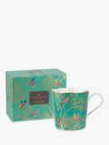 Sara Miller Chelsea Collection birds mug green 340ml (British brand)