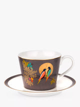 John Lewis Sara Miller Chelsea Collection Birds Cup and Saucer, Grey, 200ml- Buy online at McGrocer