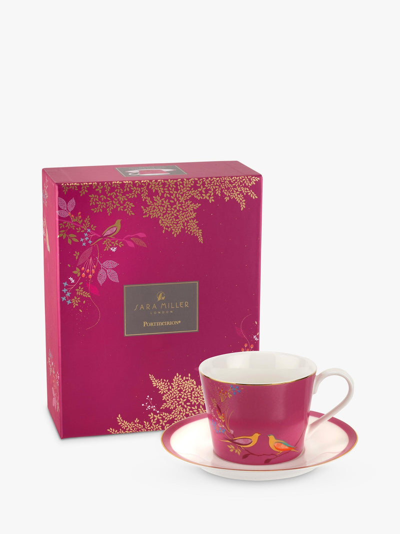 Sara Miller Chelsea Collection birds cup and saucer 200ml, UK version