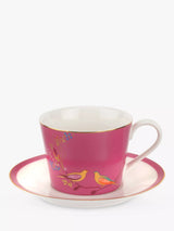 John Lewis Sara Miller Chelsea Collection Birds Cup and Saucer Pink 200ml- Buy online at McGrocer