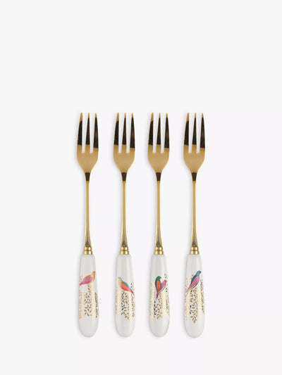 John Lewis Assorted Bird Motif Pastry Forks with Fine China Handles, Set of 4- Buy online at McGrocer
