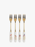 Sara Miller assorted bird motif pastry forks, set of 4 (British brand)