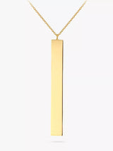 John Lewis IBB Personalised 9ct Gold Vertical Bar Initial Pendant Necklace- Buy online at McGrocer