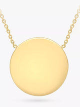 John Lewis IBB Personalised 9ct Gold Disc Pendant Necklace- Buy online at McGrocer