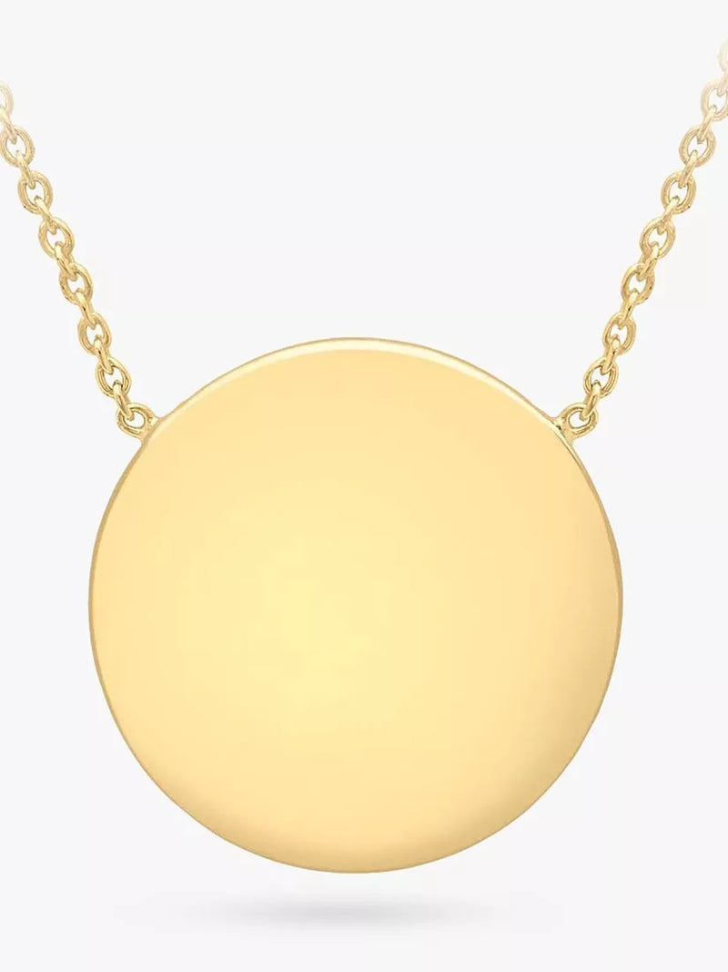 IBB personalised 9ct gold disc pendant necklace, UK version