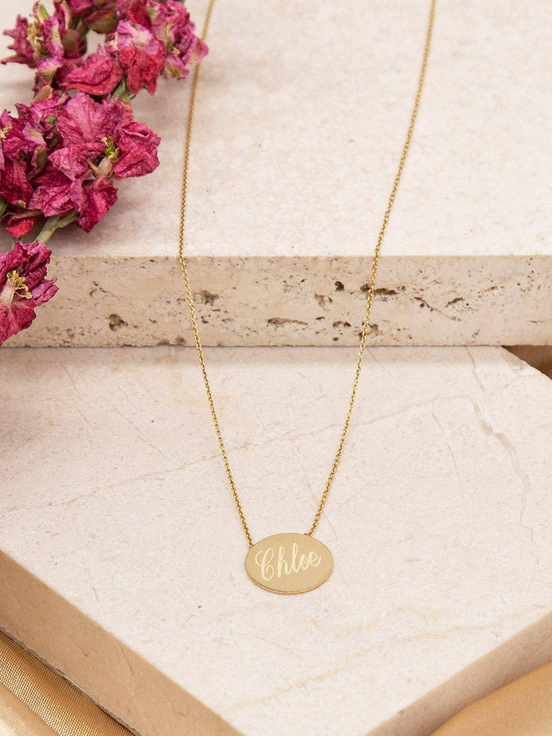 IBB personalised 9ct gold disc pendant necklace, UK version
