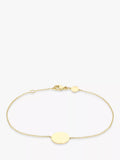 IBB 9ct gold disc initial bracelet, imported from the UK