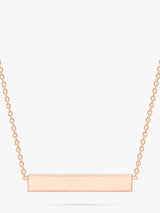 John Lewis IBB Personalised 9ct Gold Rose Gold Horizontal Bar Pendant Necklace- Buy online at McGrocer