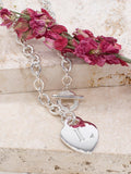 IBB personalised sterling silver heart link necklace 41cm - British product