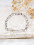 IBB sterling silver ID curb chain bracelet 19cm, UK version