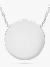 John Lewis IBB Personalised Round Disc Pendant Necklace Sterling Silver 41-43cm- Buy online at McGrocer