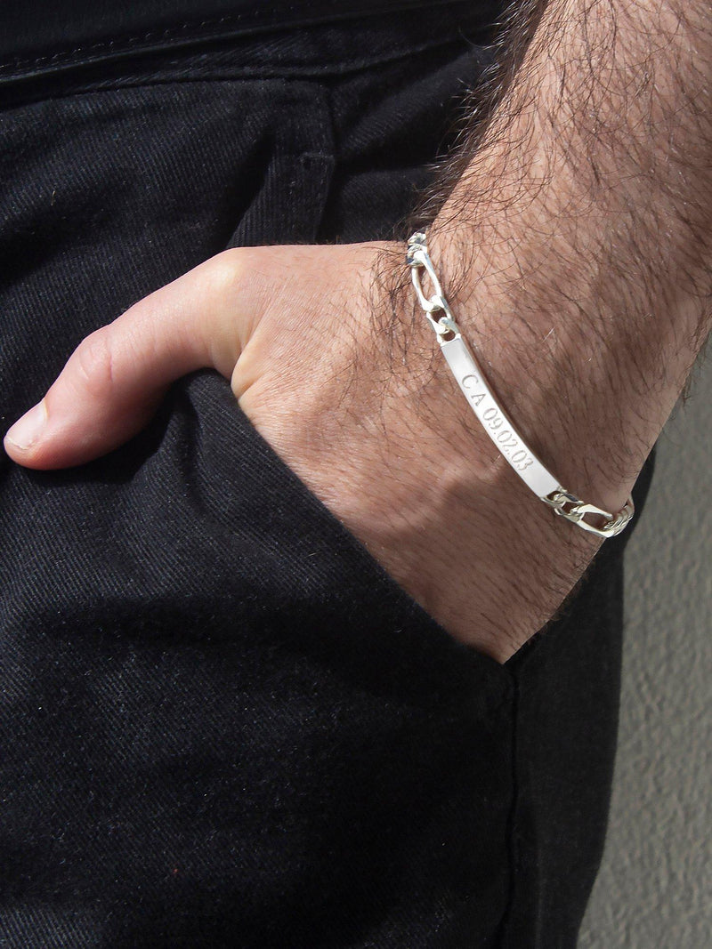 IBB bracelet personalised figaro chain 19cm - British product