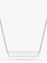 John Lewis IBB Personalised Small Horizontal Bar Initial Pendant Necklace in Sterling Silver- Buy online at McGrocer
