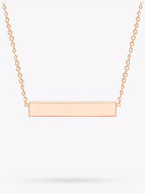 John Lewis IBB Personalised Small Horizontal Bar Pendant Necklace- Buy online at McGrocer