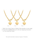 IBB personalised heart necklace gold plated sterling silver, imported from the UK