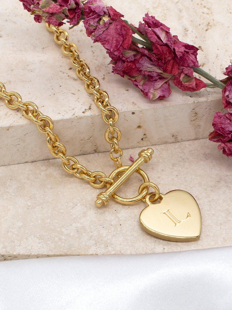 IBB personalised heart necklace gold plated sterling silver, imported from the UK