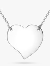 John Lewis IBB Personalised Sterling Silver Drawn Heart Necklace, Silver, 43cm- Buy online at McGrocer