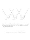 IBB sterling silver drawn heart necklace 43cm (British brand)