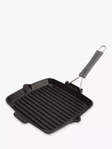 John Lewis STAUB Cast Iron Square Grill Pan, Black, 24cm- Buy online at McGrocer