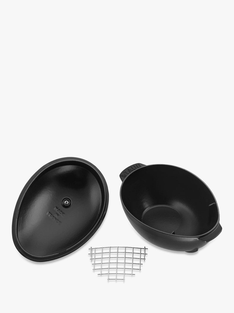 STAUB Cast Iron Mussel Pot Black 25cm, imported from the UK