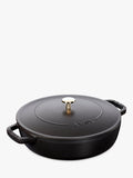 Staub round cast iron saute pan with Chistera lid 24cm (British brand)