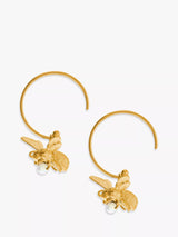 John Lewis Alex Monroe Flying Bee Freshwater Pearl Hoop Earrings, Gold- Buy online at McGrocer