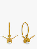 Alex Monroe gold plated hoop earrings with freshwater pearl, imported from the UK